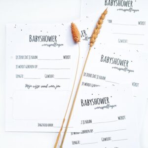Babyshower voorspellingskaarten 10 stuks