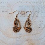 Houten oorbellen vlinder