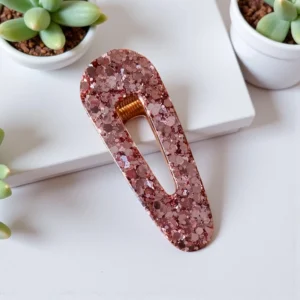 Handgemaakt haarspeld brons glittereffect