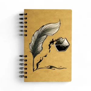 Komoni boek veer & inkt A4 schets/notitiebladen