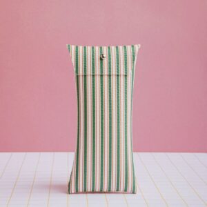 Handgemaakt brillenhoes groen gestreepte brillenkoker